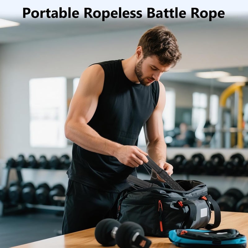 ASIEIT 2025 New Weighted Ropeless Battle Ropes for Home Gym, Heavy Duty Battle Rope for Advanced Fitness Training, Portable Workout Ropes for Working Out, Durable Exercise Rope for Home Workout - Image 4